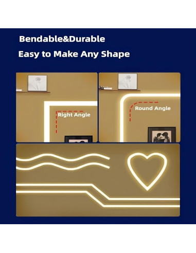 Canal LED de Silicona Flexible KSDLMPA 5M para Tira 10x10mm