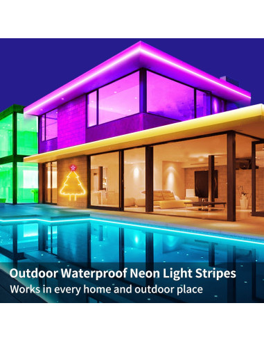 Tira de Luz LED Neón 10m RGB Segrass IP65 Control Remoto