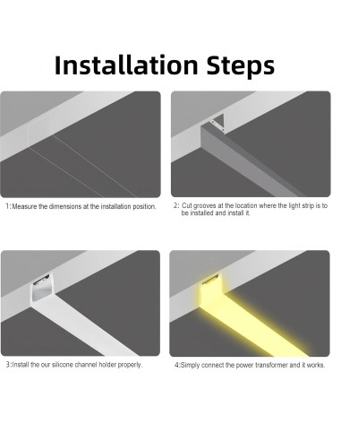 Canal LED de Silicona Flexible KSDLMPA 5M para Tira 10x10mm