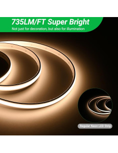 Tira LED de neón JOYLIT 24V 5M 240LEDs/M 3000K Blanco cálido 2