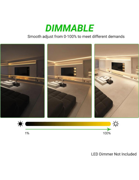 Tira LED de neón JOYLIT 24V 5M 240LEDs/M 3000K Blanco cálido