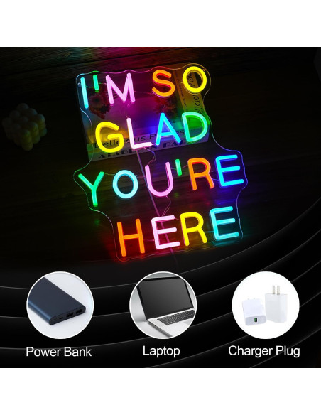 Letrero de Neón LED Regulable BNEMCEZH Multicolor 36.8x32 cm