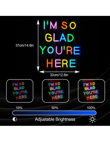 Letrero de Neón LED Regulable BNEMCEZH Multicolor 36.8x32 cm