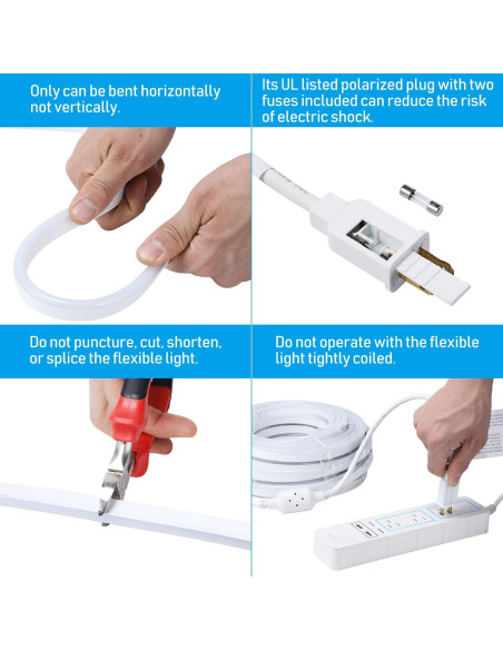 Luces LED de Cuerda Neón LEONLITE 15.24M IP67 Blanco Puro