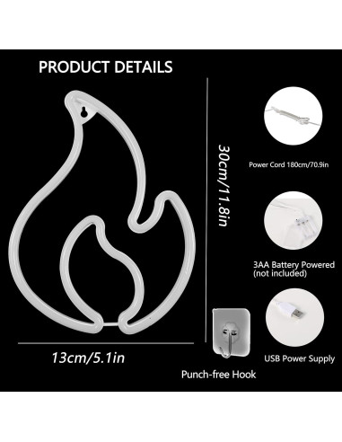 Luz de Neón LED BK-Neon Life Llama USB Batería 30x23cm