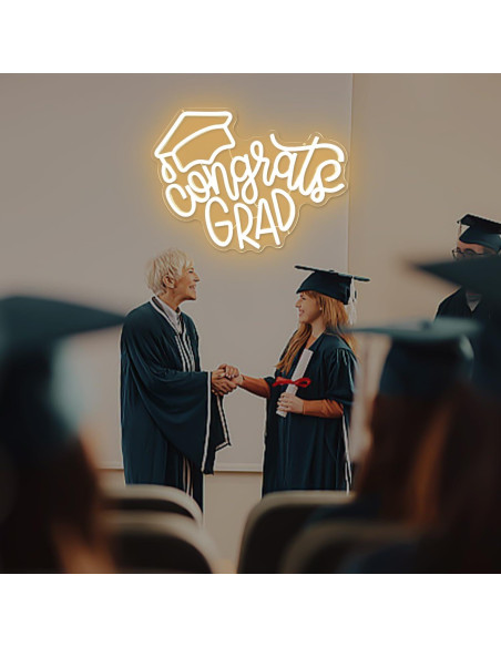 Cartel Neón LED Congrats Grad CinsYarn 30x10 cm Decoración
