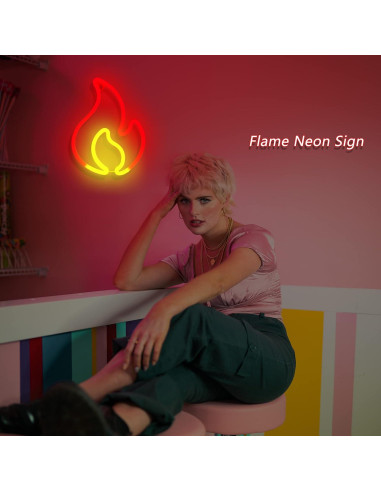 Luz de Neón LED BK-Neon Life Llama USB Batería 30x23cm