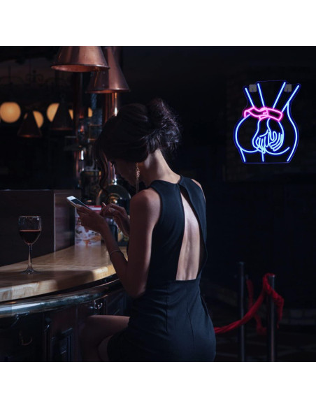 Luz de Neón Looklight Dama LED 43.3x32.8cm Decoración