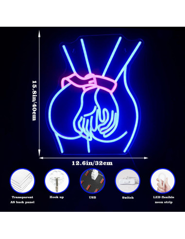Luz de Neón Looklight Dama LED 43.3x32.8cm Decoración