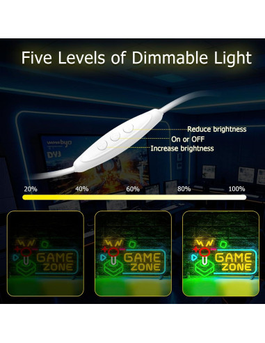 Luz de Neón LED Mojoish Zona de Juego Colorida 42.8x27.1cm