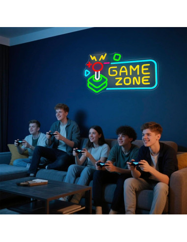 Luz de Neón LED Mojoish Zona de Juego Colorida 42.8x27.1cm