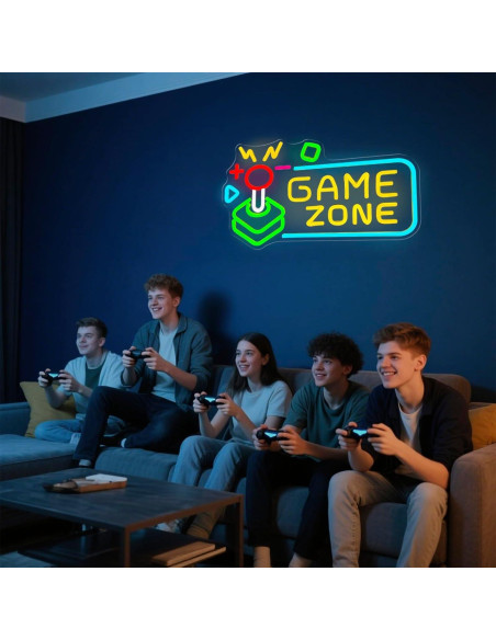 Luz de Neón LED Mojoish Zona de Juego Colorida 42.8x27.1cm