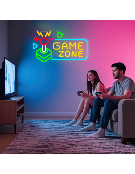 Luz de Neón LED Mojoish Zona de Juego Colorida 42.8x27.1cm