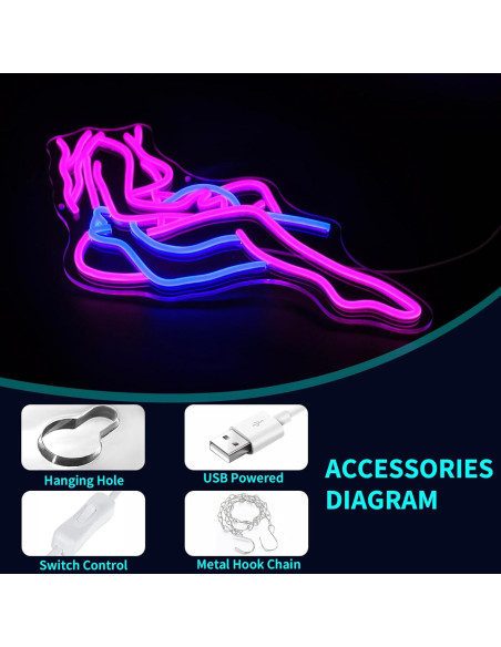 Señal de Neón Rosa Dama JGHTURIE para Decoración de Pared