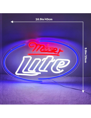 Luz de Neón LED Cerveza Miller para Decoración de Pared