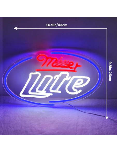 Luz de Neón LED Cerveza Miller para Decoración de Pared