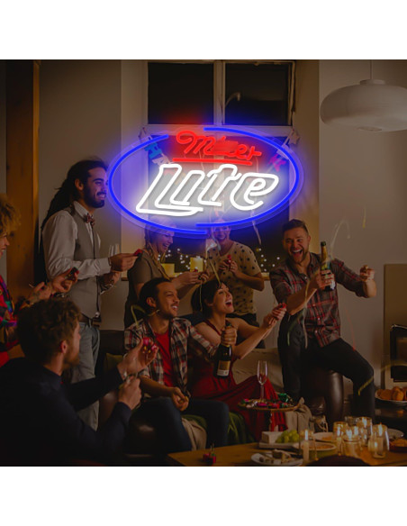 Luz de Neón LED Cerveza Miller para Decoración de Pared