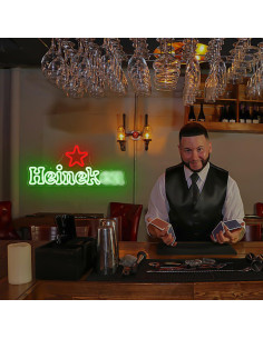 Cartel de Neón de Cerveza JooeTuu Verde Regulable 42.7x32.9cm 2