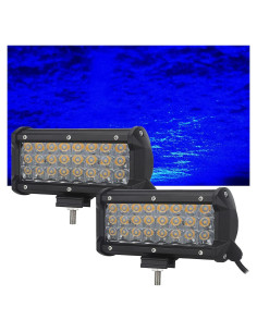 AUXMOTEC Barra de Luz LED Azul 36W 7200Lm 12V 24V Off-Road