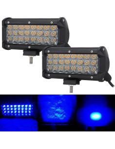AUXMOTEC Barra de Luz LED Azul 36W 7200Lm 12V 24V Off-Road 2