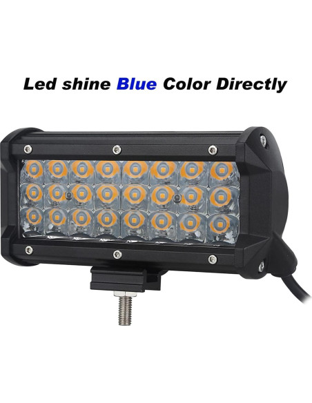 AUXMOTEC Barra de Luz LED Azul 36W 7200Lm 12V 24V Off-Road