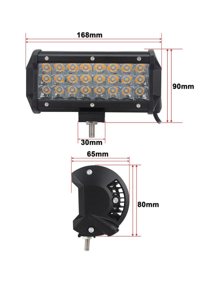 AUXMOTEC Barra de Luz LED Azul 36W 7200Lm 12V 24V Off-Road