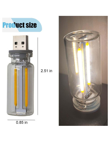 Luz de Ambiente Interior de Coche LED KITUREK USB Luz Cálida