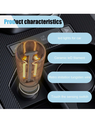 Luz de Ambiente Interior de Coche LED KITUREK USB Luz Cálida