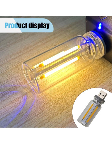 Luz de Ambiente Interior de Coche LED KITUREK USB Luz Cálida