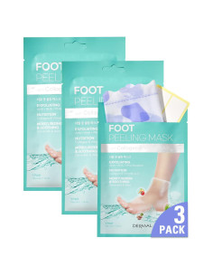 Mascarilla Exfoliante para Pies Dermal Korea - 3 Paquetes con Aloe Vera y Colágeno