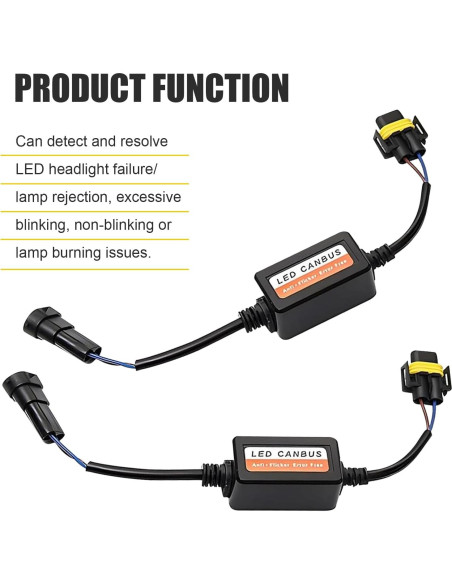 Decodificador LED H11 H8 H9 Polcatay 2 PCS Anti Parpadeo