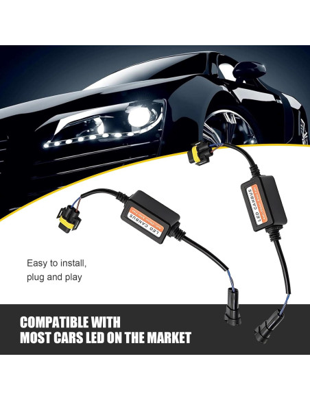 Decodificador LED H11 H8 H9 Polcatay 2 PCS Anti Parpadeo