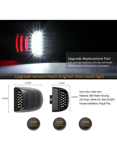 Luces LED de Placa D-Lumina para Chevy Silverado y GMC 6000K