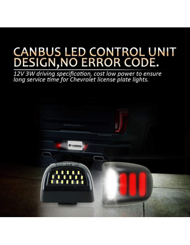 Luces LED de Placa D-Lumina para Chevy Silverado y GMC 6000K