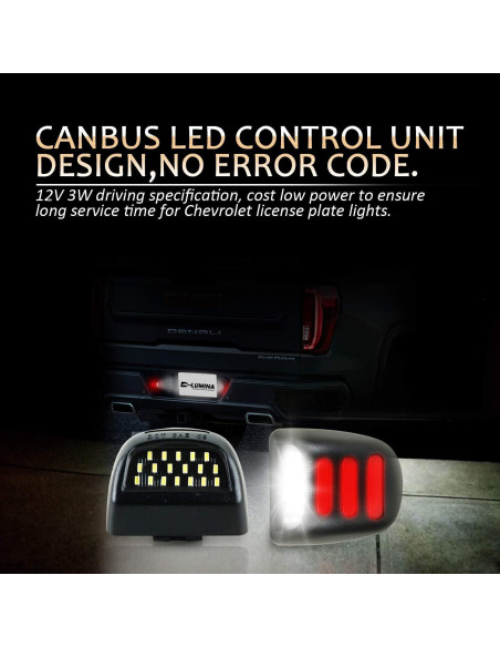 Luces LED de Placa D-Lumina para Chevy Silverado y GMC 6000K