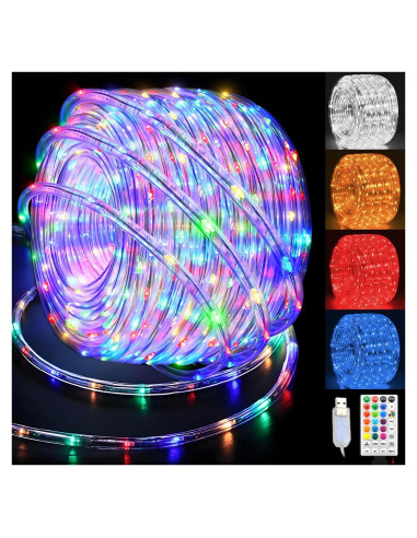 Luces de Cuerda LED 10m GLPE RGB 18 Colores USB Impermeables