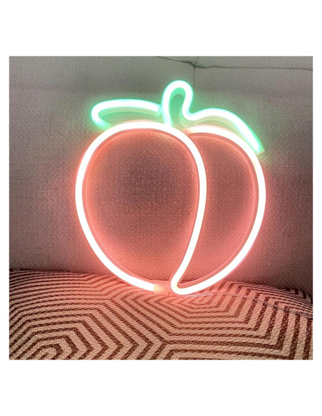 Luz de Neón LED Durazno HFHungkeong 23.5x20.9cm USB Coral