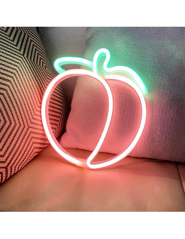Luz de Neón LED Durazno HFHungkeong 23.5x20.9cm USB Coral