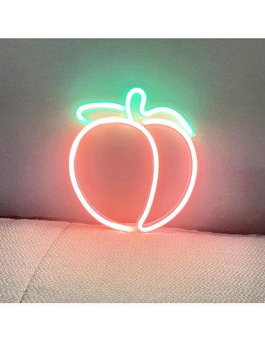 Luz de Neón LED Durazno HFHungkeong 23.5x20.9cm USB Coral