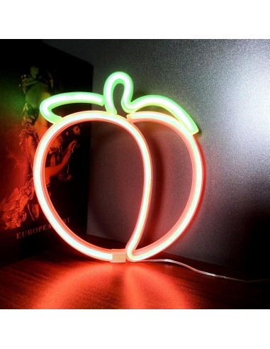 Luz de Neón LED Durazno HFHungkeong 23.5x20.9cm USB Coral