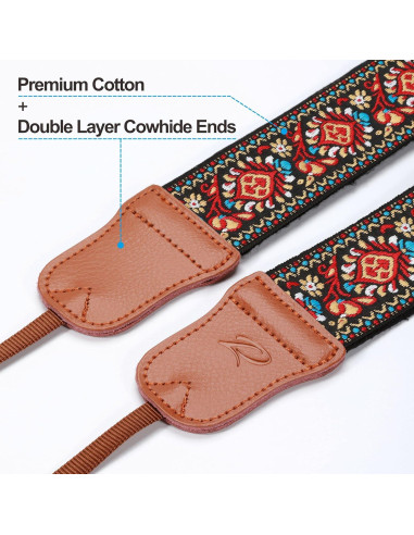 Correa de cámara Padwa Lifestyle Rojo Vintage 5 cm Ajustable