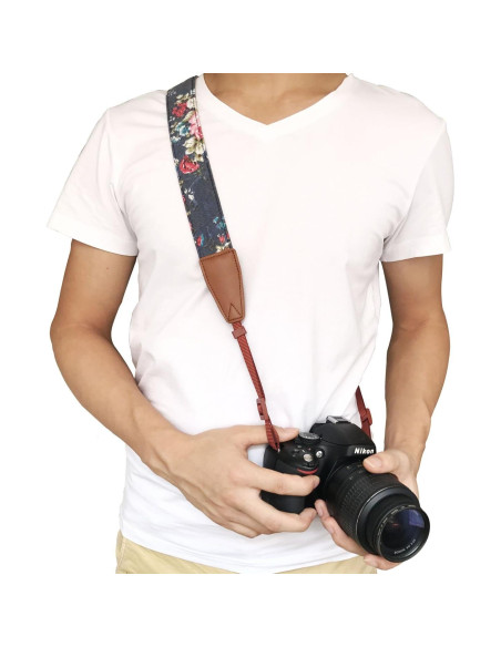 Correa de cámara Alled ajustable floral vintage para DSLR