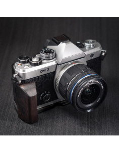 Mango de cámara en L Iborrys para OM System OM-3 madera negra 2