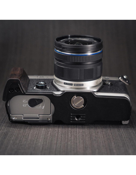 Mango de cámara en L Iborrys para OM System OM-3 madera negra