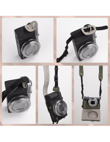 Funda de Cuero Vintage Rieibi para Cámara Canon G7X Verde