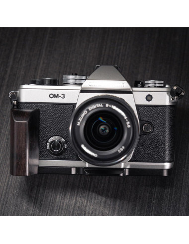 Mango de cámara en L Iborrys para OM System OM-3 madera negra