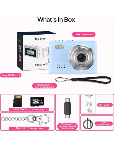 Mini Cámara Llave Dienspeak DC23 1080P 64GB Azul