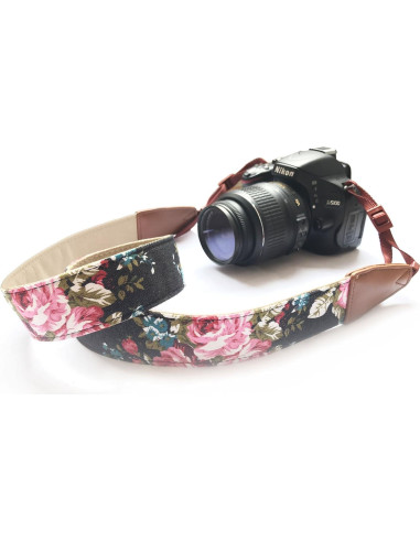 Correa de cámara ajustable Alled floral para DSLR y SLR