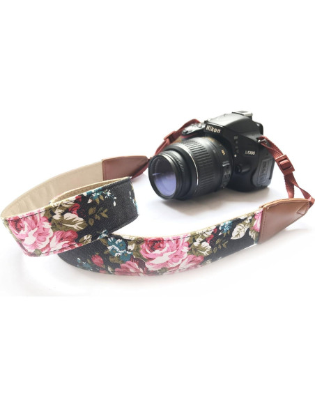 Correa de cámara ajustable Alled floral para DSLR y SLR