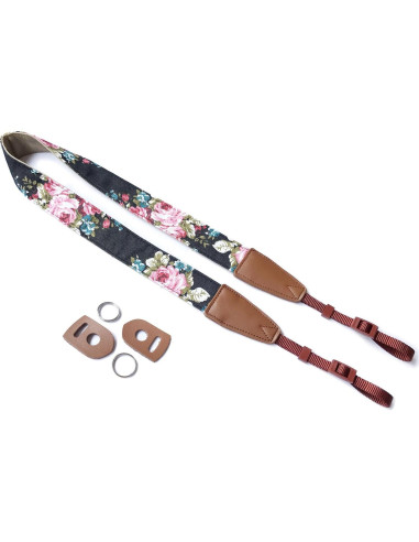 Correa de cámara ajustable Alled floral para DSLR y SLR